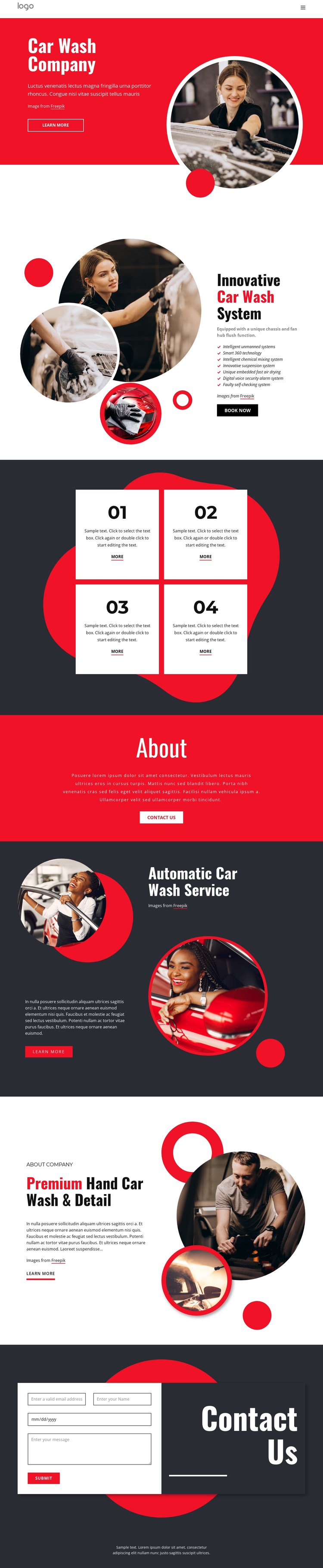 Ecologically friendly car washing CSS Template