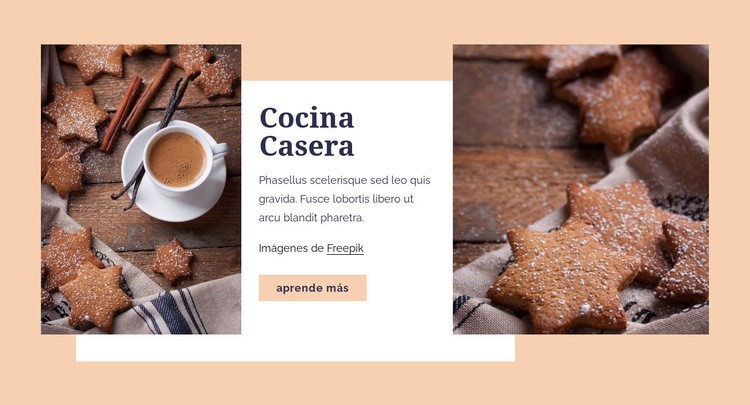 Cocina casera Maqueta de sitio web