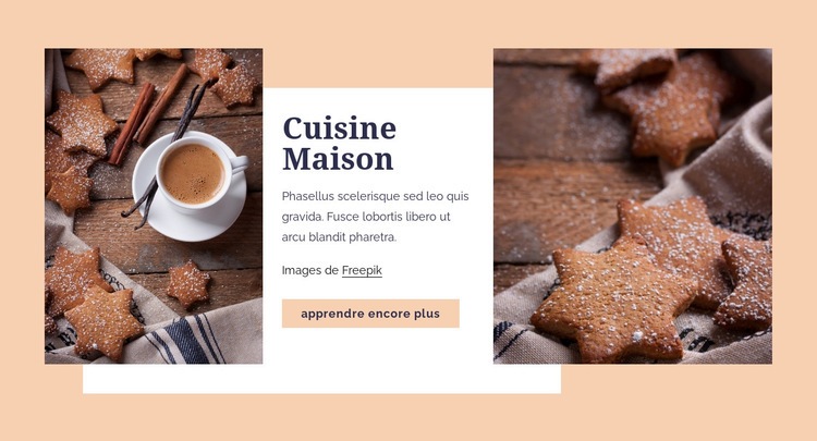 Cuisine maison Maquette de site Web