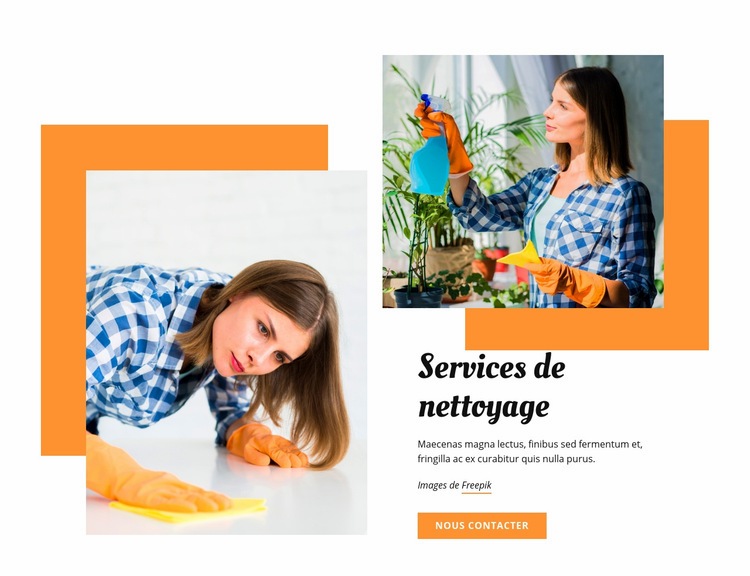 Services de nettoyage Maquette de site Web