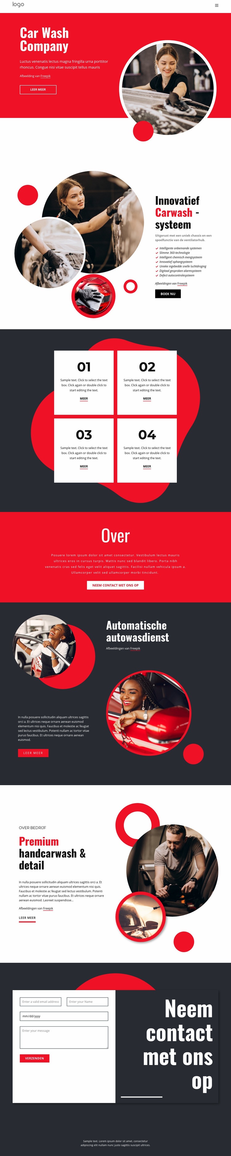 Milieuvriendelijk autowassen Website ontwerp