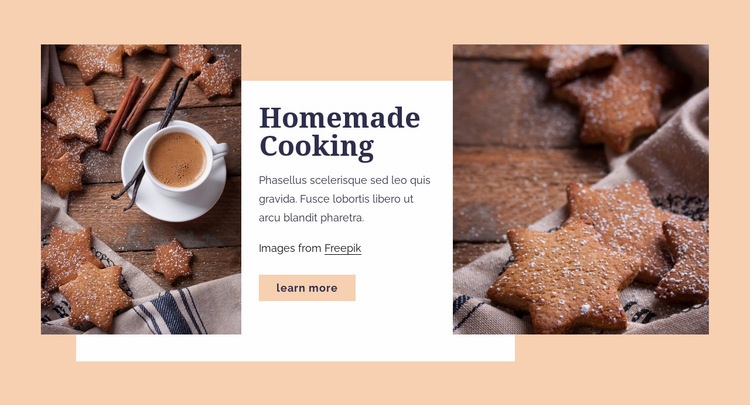 Hemlagad matlagning Html webbplatsbyggare