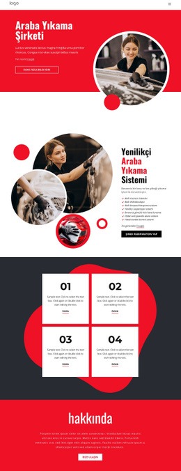 Çevre Dostu Araba Yıkama Için En Yaratıcı Web Sitesi Maketi