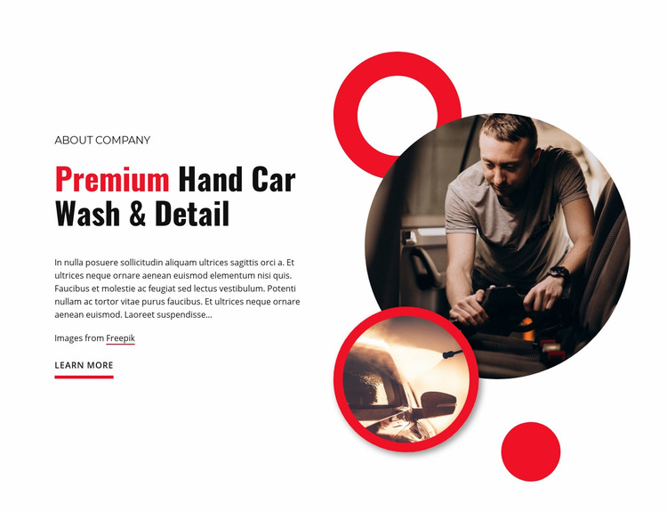 Premium car wash Web Page Design