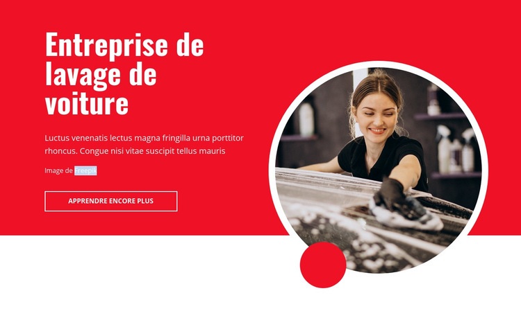 Entreprise de lavage de voitures Conception de site Web