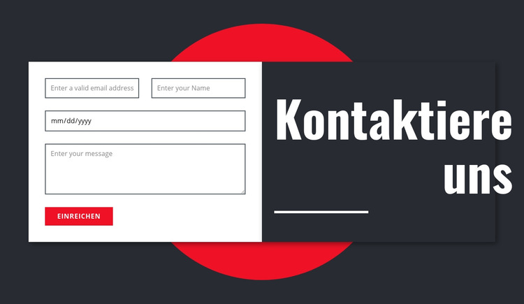 Manimalistisches Kontaktformular HTML Website Builder