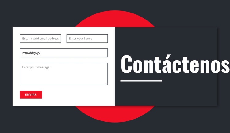 Formulario de contacto manimalista Diseño de páginas web