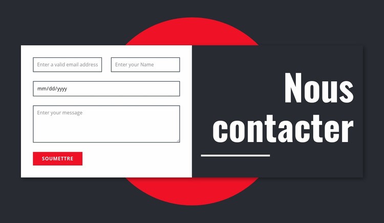 Formulaire de contact manimaliste Conception de site Web