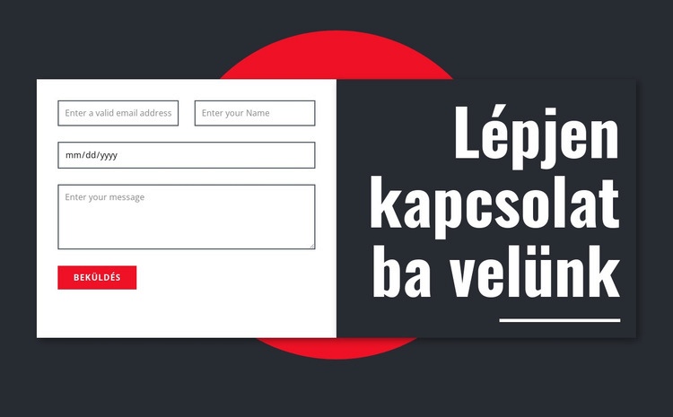 Manimalista kapcsolatfelvételi űrlap HTML Sablon