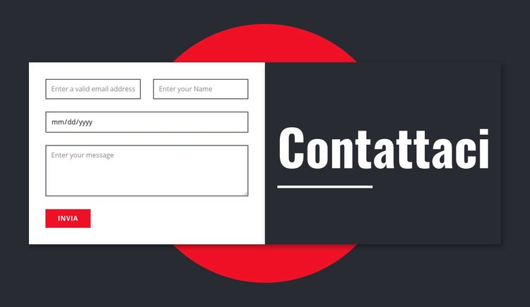 Modulo di contatto manimalistico Costruttore di siti web HTML