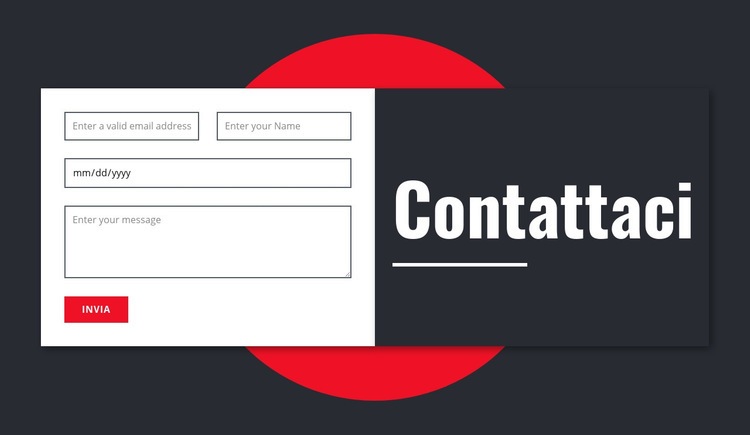 Modulo di contatto manimalistico Modello di sito Web