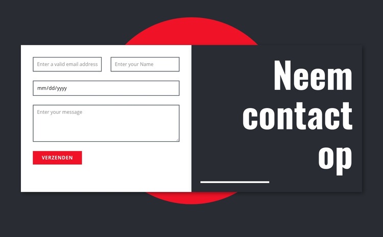 Manimalistisch contactformulier Bestemmingspagina