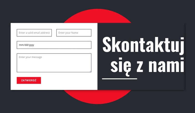 Manimalistyczny formularz kontaktowy Kreator witryn internetowych HTML