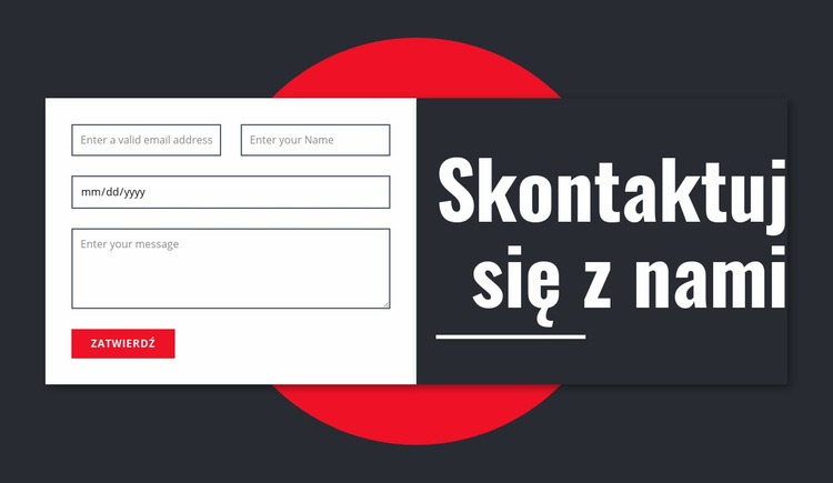 Manimalistyczny formularz kontaktowy Szablon Joomla