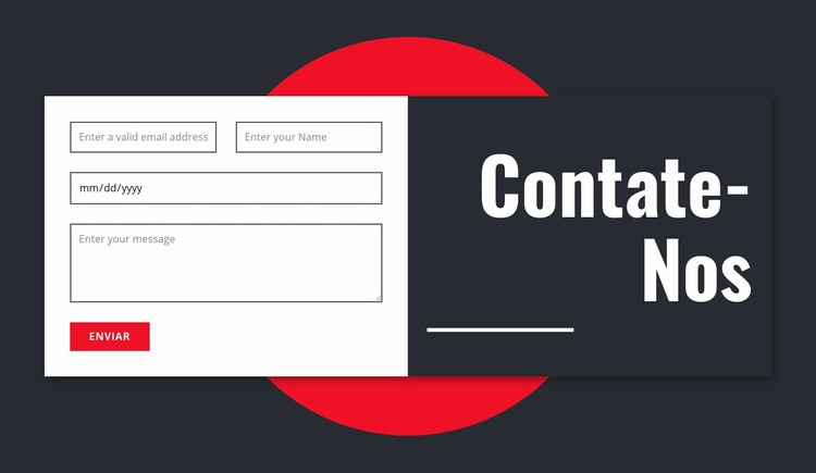 Formulário de contato manimalista Modelos de construtor de sites