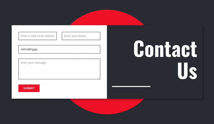 Manimalistic contact form Web Page Design