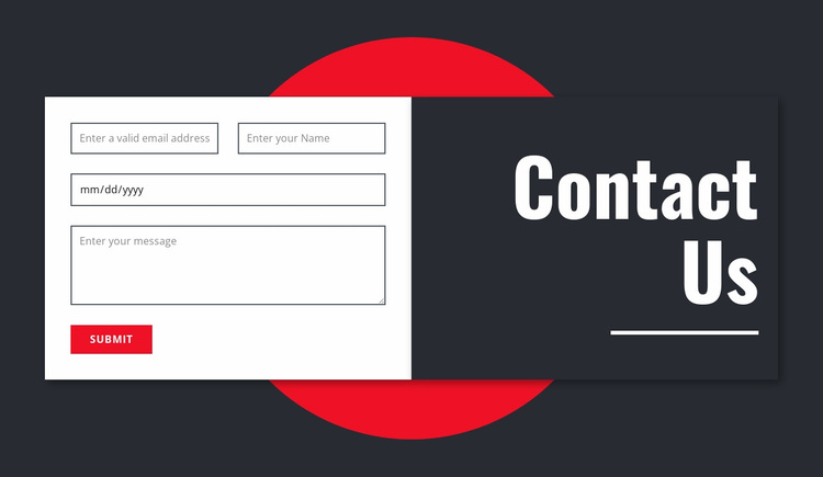 Manimalistic contact form Website Design
