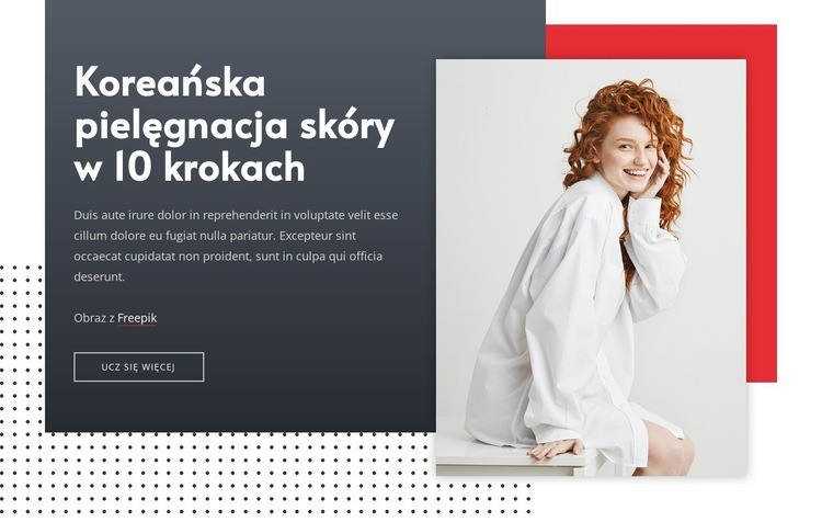 Koreańska pielęgnacja skóry Kreator witryn internetowych HTML