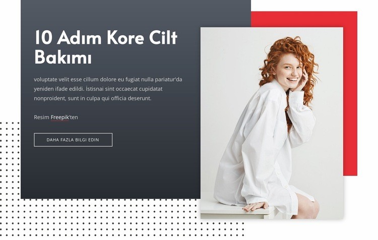 Kore cilt bakımı Web Sitesi Mockup'ı