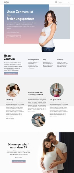 Mehrzweck-Website-Builder Für Das Schwangerschaftszentrum