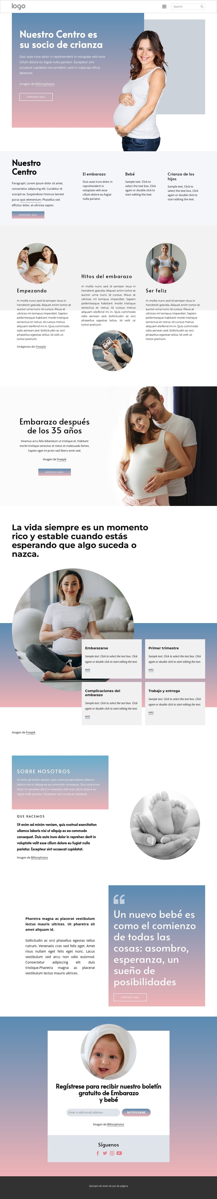 el centro de embarazo Plantilla HTML
