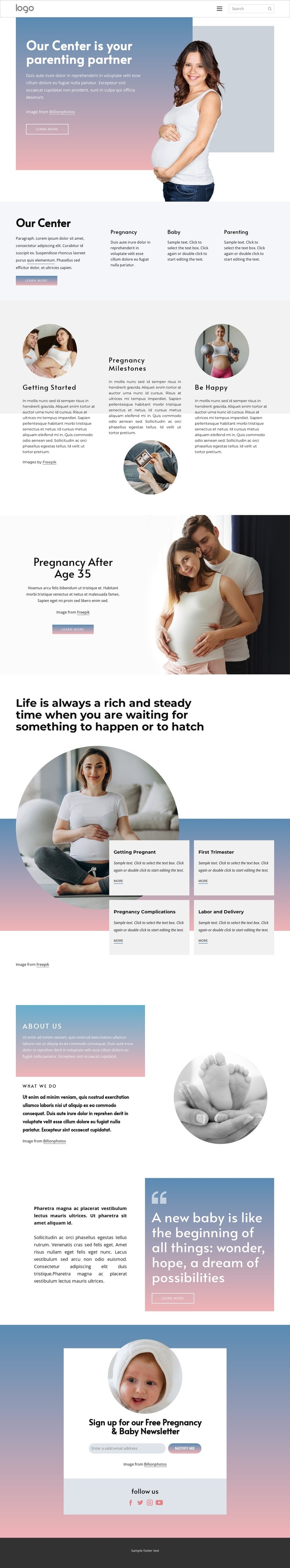 The pregnancy center HTML Template