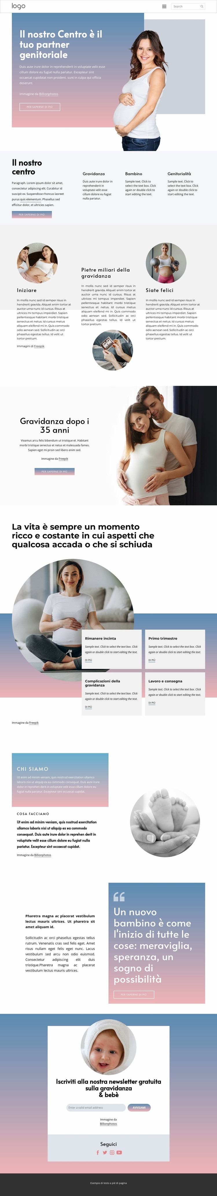 Il centro per la gravidanza Modelli di Website Builder