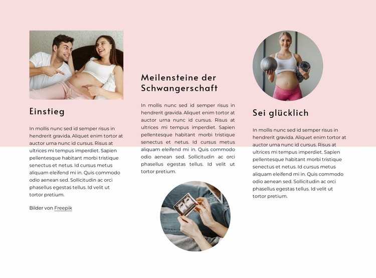 Meilensteine der Schwangerschaft HTML5-Vorlage