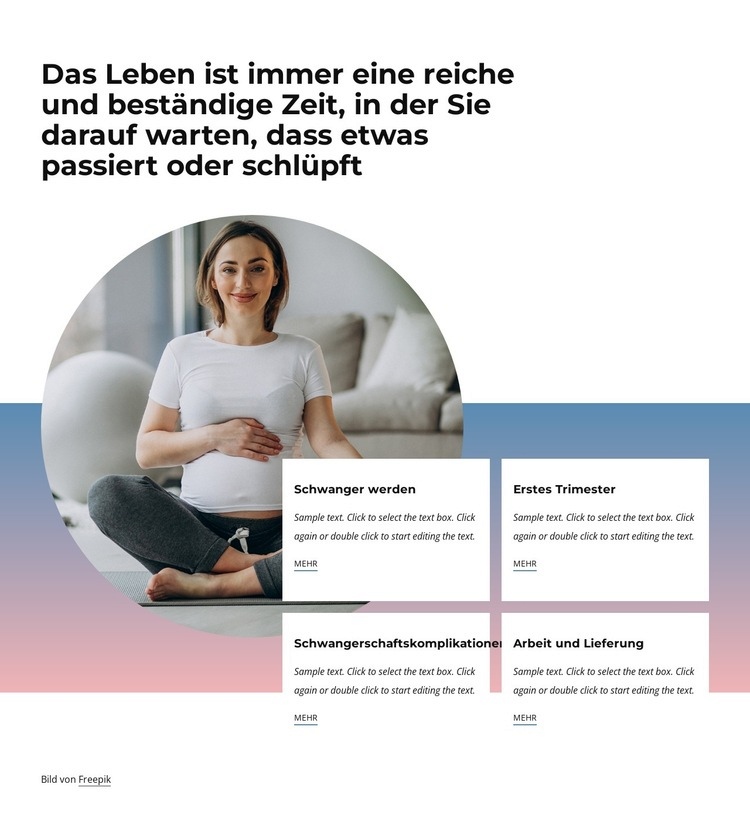 Glück in der Schwangerschaft finden Website Builder-Vorlagen