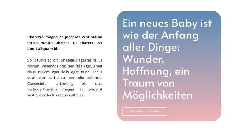 Text auf Hintergrund mit Farbverlauf Website-Modell