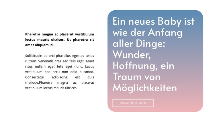 Text auf Hintergrund mit Farbverlauf Website-Vorlage