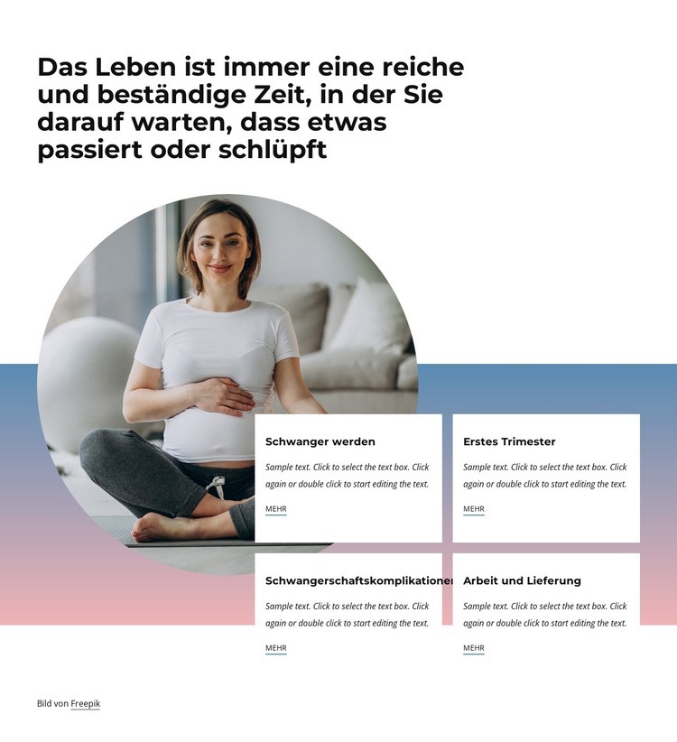 Glück in der Schwangerschaft finden Landing Page