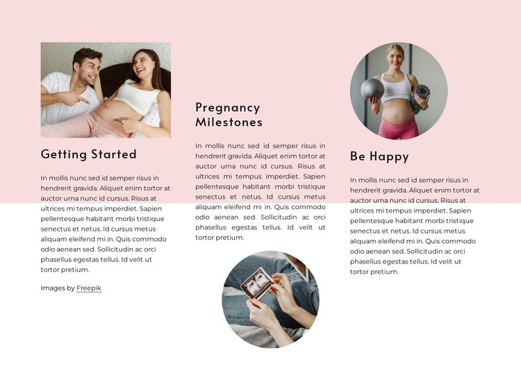 Pregnancy milestones Elementor Template Alternative