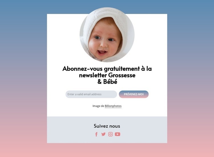 Newsletter grossesse et bébé gratuite Conception de site Web