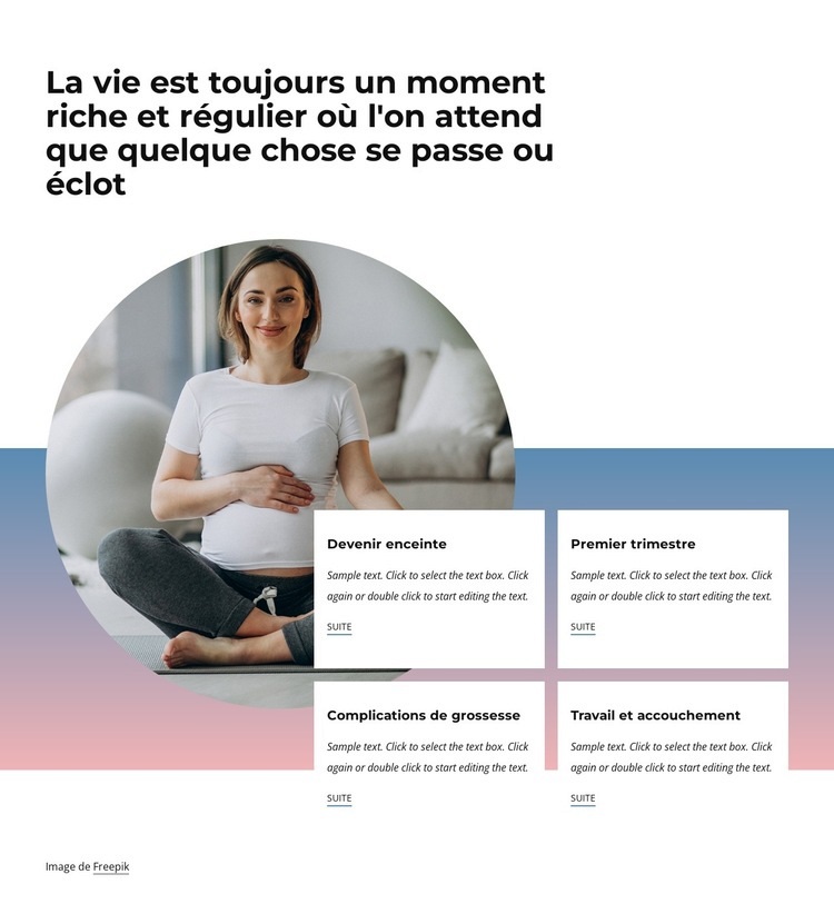 Trouver le bonheur pendant la grossesse Conception de site Web