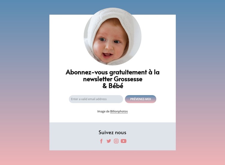 Newsletter grossesse et bébé gratuite Modèle HTML