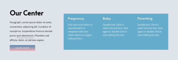 Text and grid repeater HTML Template