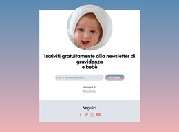 Newsletter Gratuita Per La Gravidanza E Il Bambino - Modello Per La Creazione Di Siti Web