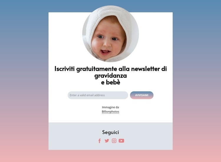 Newsletter gratuita per la gravidanza e il bambino Modello HTML5