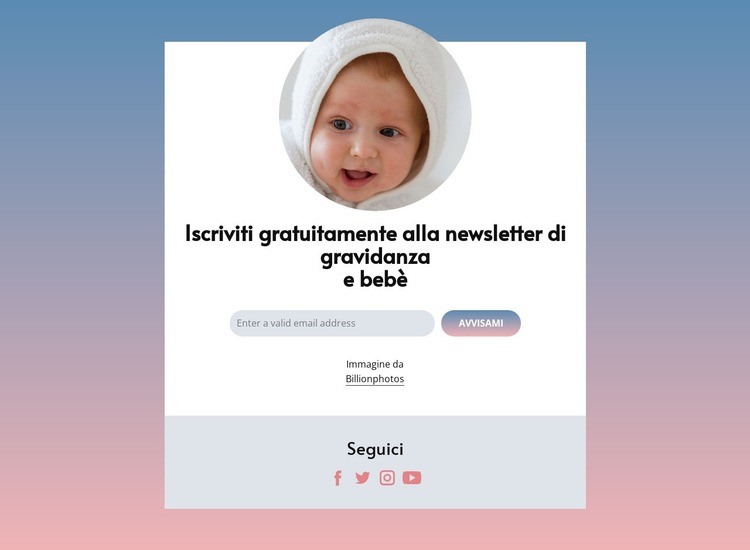 Newsletter gratuita per la gravidanza e il bambino Modello