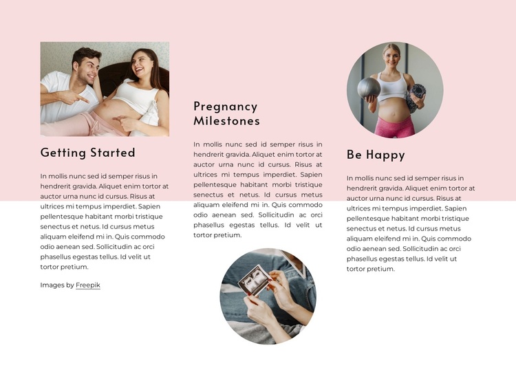Pregnancy milestones Joomla Template