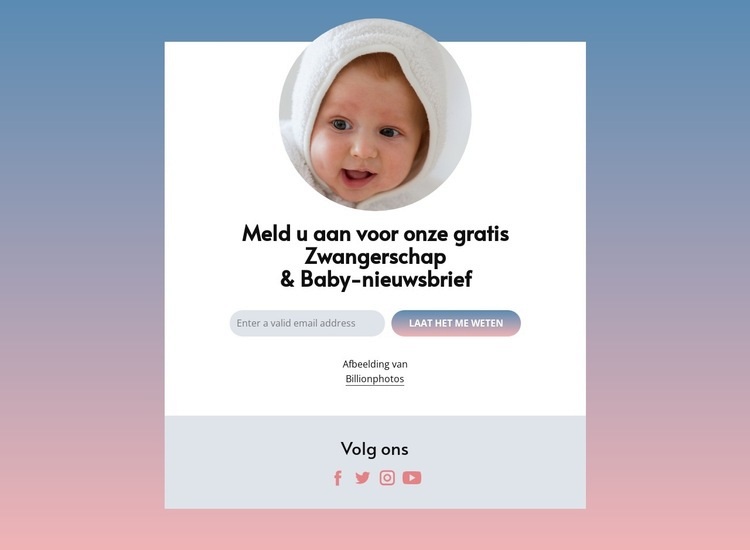 Gratis nieuwsbrief over zwangerschap en baby's Html Website Builder