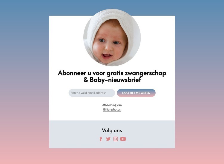 Gratis nieuwsbrief over zwangerschap en baby's HTML5-sjabloon