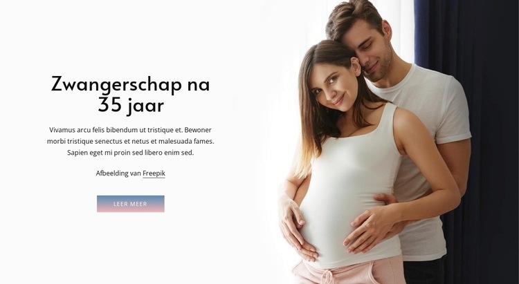 Zwangerschap na de leeftijd van 35 Website mockup