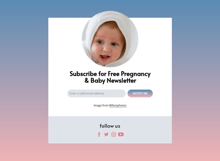 Free pregnancy and baby newsletter One Page Template