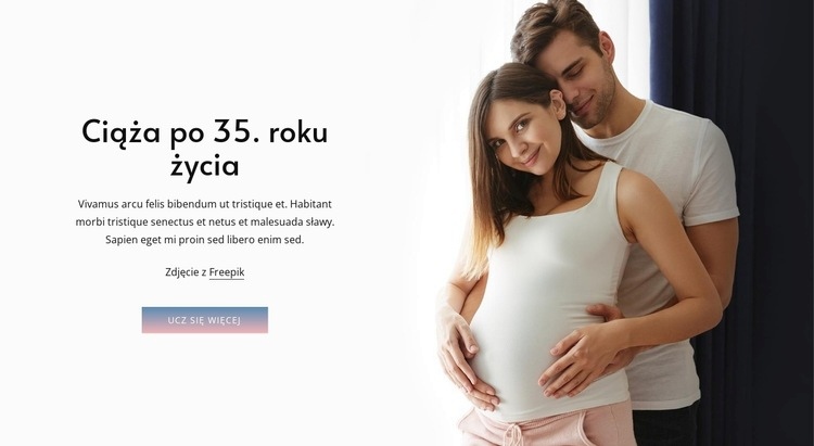 Ciąża po 35 roku życia Makieta strony internetowej