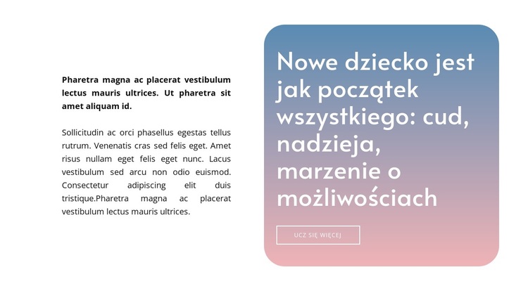 Tekst na gradientowym tle Motyw WordPress