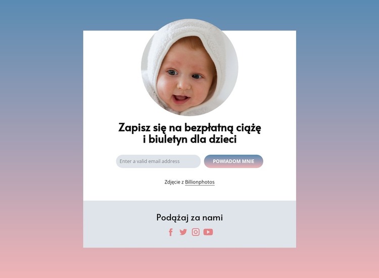 Bezpłatny newsletter dotyczący ciąży i dziecka Szablon HTML