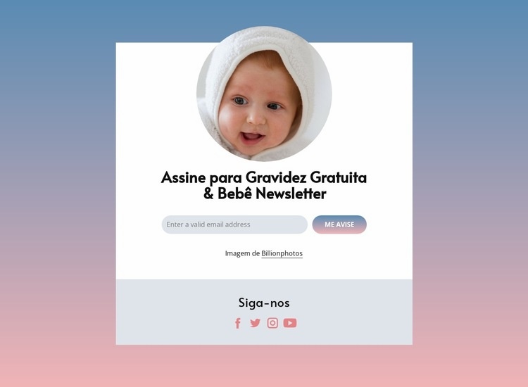 Boletim Gravidez e Bebê Gratuito Maquete do site