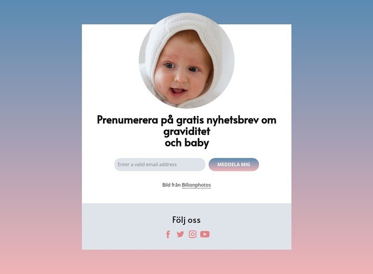 Gratis nyhetsbrev om graviditet och bebis HTML-mall
